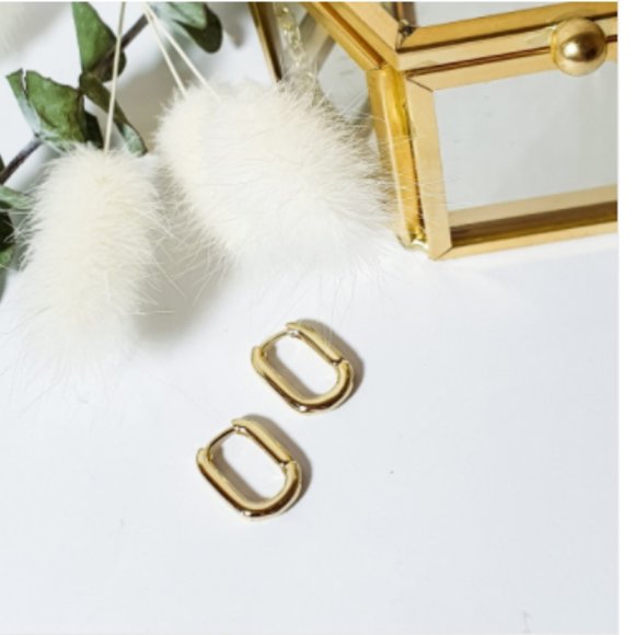 Madewell Jewelry - Madewell Gold oval hoop earrings carabiner hoops